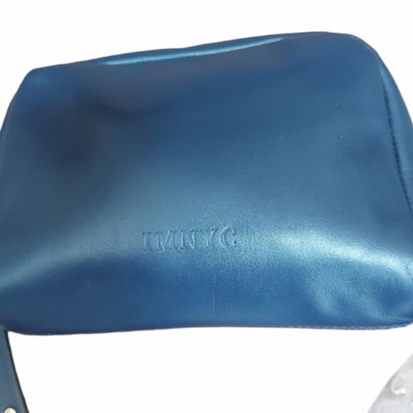 IMNYC mini crossbody bag in blue leather - Picture 3 of 7